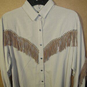 Fringe Western Collection Women Shirt fringe down sleeve across front/back